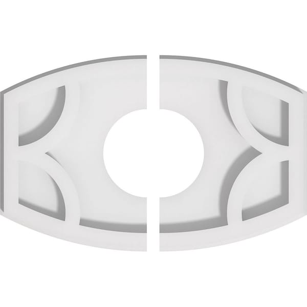 Ekena Millwork Kailey Architectural Grade PVC Ceiling Medallion, 10"W x 6 5/8"H x 3"ID x 5 1/4"C x 1"P, Two-Piece CMP10X6KY2-03000 - main